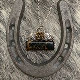 Beautiful Iron Buffalo Bar necklace