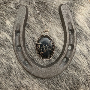 Lovely Iron Buffalo oval necklace