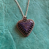 Blue Goldstone heart Sterling Silver Necklace