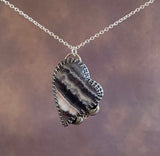 Purple lace agate Heart Sterling Silver Necklace