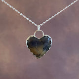 Amethyst Sage heart Sterling Silver Necklace