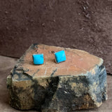 Square Kingman Turquoise Stud earrings