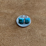 Square Kingman Turquoise Stud earrings 6MM
