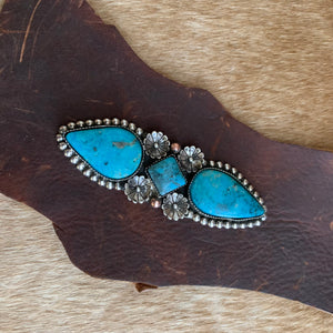 Custom Statement 3 Stone Turquoise ring