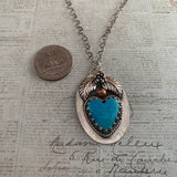 Kingman Turquoise Heart Sterling Silver Necklace