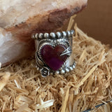 Wide Band Purple heart ring Size 8.5