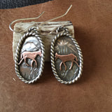 Tiny copper mules earrings
