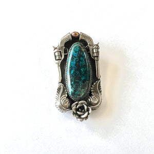 Chrysocolite with a southwestern flair Pendant