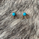 Kingman Turquoise feather post earrings
