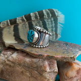 Wide Band Turquoise nugget ring Size 10.5