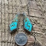 Sterling Silver Statement Baja Turquoise Earrings