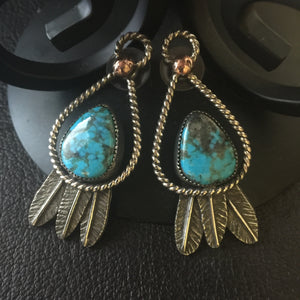 Sterling Silver feather Post Earrings