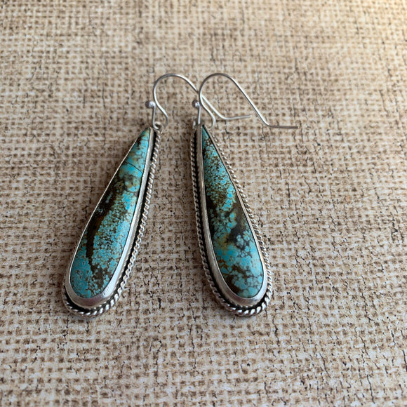 Beautiful #8 Turquoise Sterling Silver earrings
