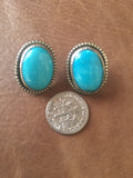 Oval Kingman Turquoise post earrings