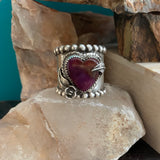 Wide Band Purple heart ring Size 8.5