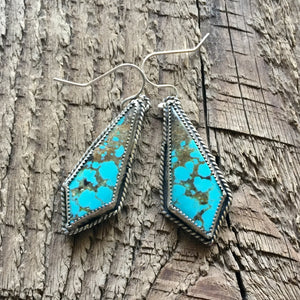Sterling Silver Statement Baja Turquoise Earrings