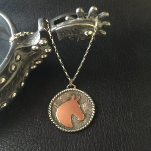 Small round copper mule necklace