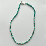 Turquoises and Sterling Silver beaded necklace