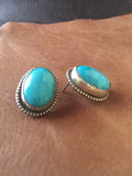 Oval Kingman Turquoise post earrings