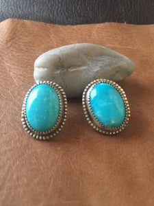 Oval Kingman Turquoise post earrings